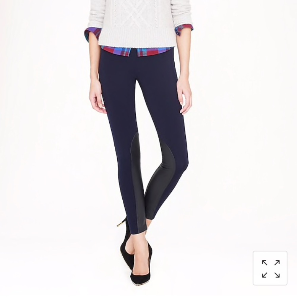 J.Crew Black Leather Pixie Jodhpur Pants Size 00